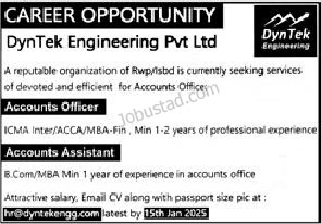 Private Company Jobs In Rawalpindi January Advertisement