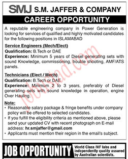 SM Jaffer and Company Jobs in Islamabad January 2025