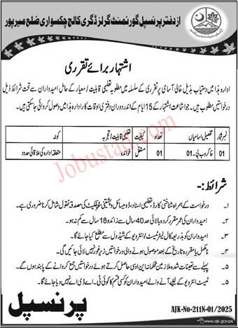Sanitary Worker Jobs In Mirpur January  2025 Advertisement