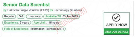 Senior Data Scientist Jobs in Islamabad January 2025