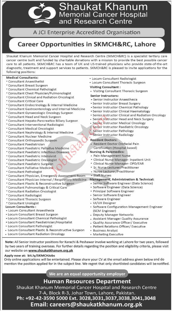 Shaukat Khanum Memorial Hospital Jobs In Lahore January 2025 Advertisement