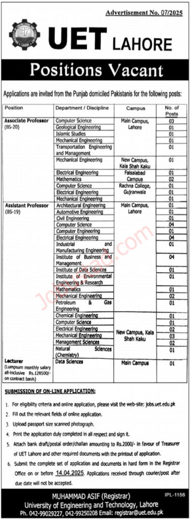 Lecturers Jobs in Lahore April 2025