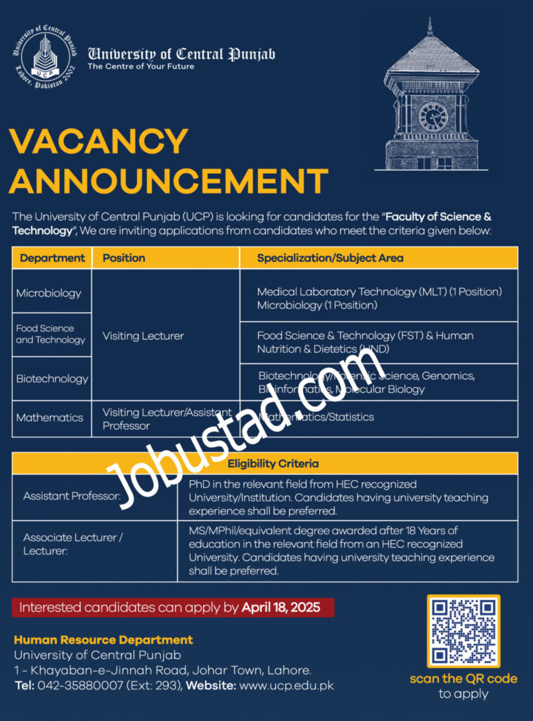 UCP Jobs in Lahore